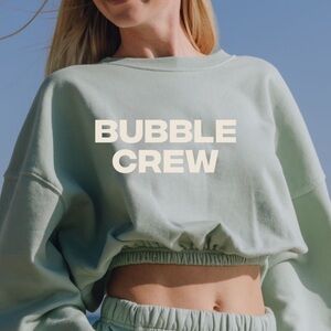 Bubble Crew Mint Green Crop Top
